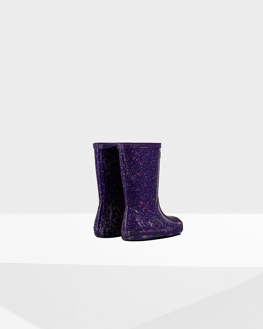 Botas De Agua Hunter Niños Original First Giant Glitter - Azules Moradas - Argentina 5942KINHW